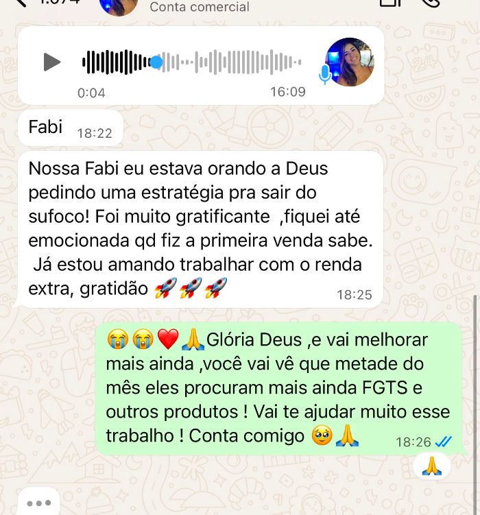 Conquistas de parceira do Renda Extra